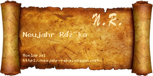 Neujahr Réka névjegykártya